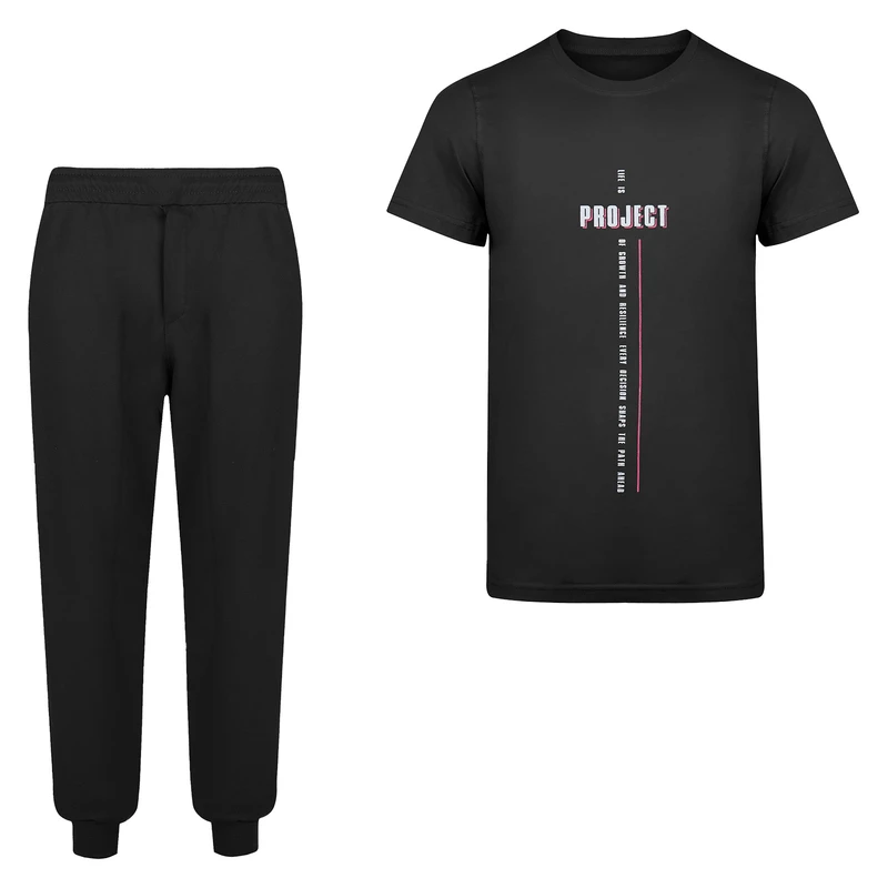 ست تی‌شرت آستین کوتاه و شلوار راحتی مردانه سیلکا مدل project