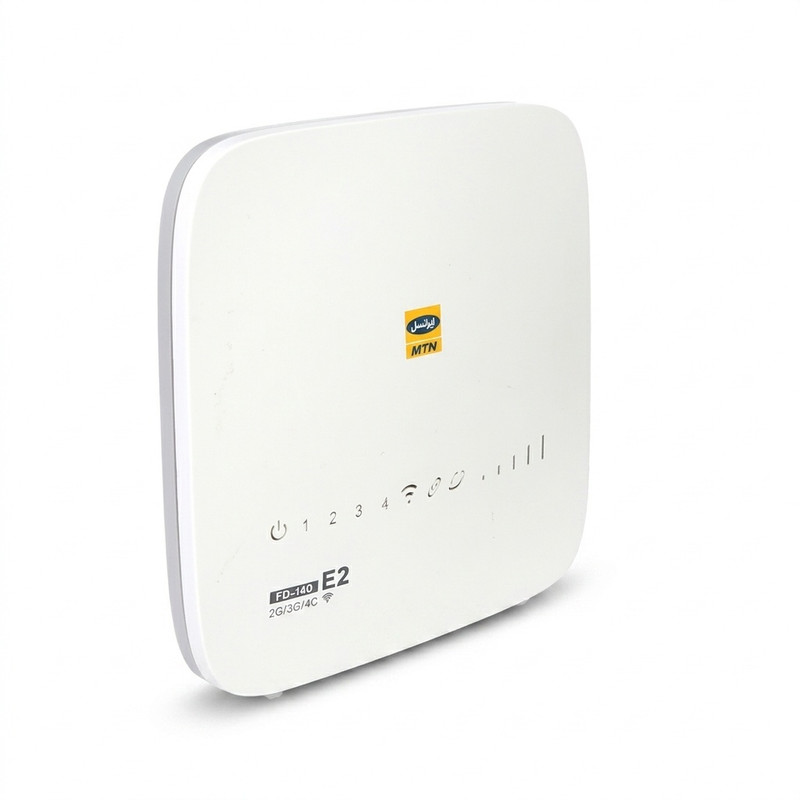 مودم سیم‌کارتی 4G ایرانسل مدل FDi40 E2 با سرعت دانلود 150 مگابیت بر ثانیه، پشتیبانی همزمان 32 کاربر، 4 پورت LAN، آنتن 5dBi و کلید اتصال سریع WPS