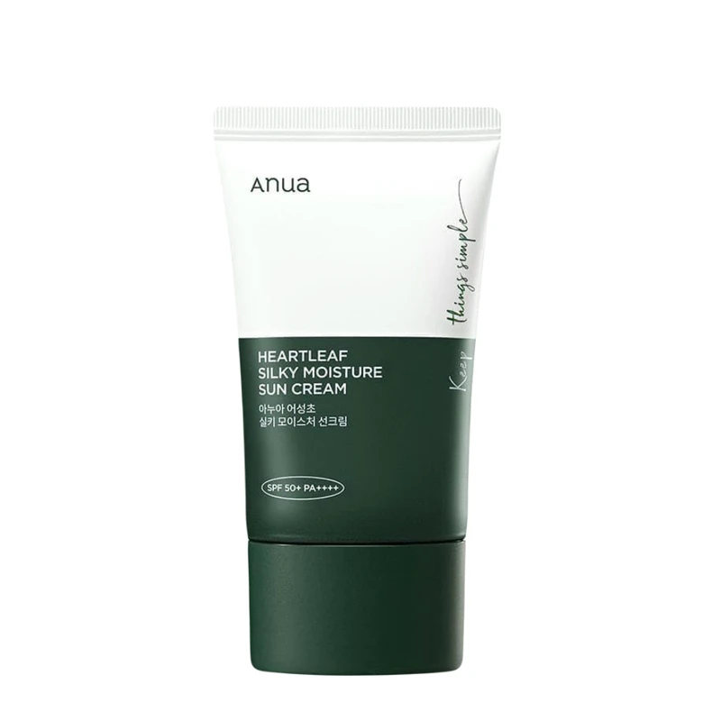 کرم ضد آفتاب بی‌رنگ دست، صورت آنوا SPF 50 مدل heartleaf محافظ UVA ،UVB ‌مناسب برای انواع پوست حجم 50 میلی‌لیتر