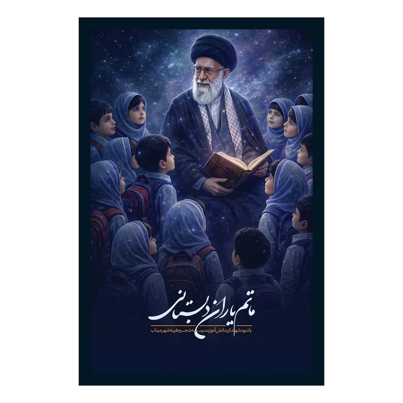 تابلو بکلیت طرح رهبر شهید  حضرت آیت الله خامنه ای مدل B-S10609 فریم مشکی
