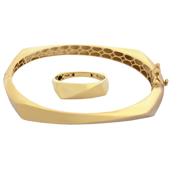 نیم ست طلا 18 عیار زنانه طلای مستجابی مدل آینه ای مربعی کد T1995