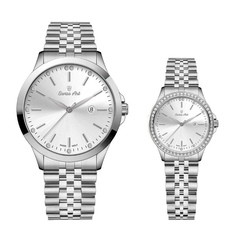 ست ساعت مچی عقربه‌ای زنانه و مردانه سوئیس آرت مدل 620005-6-01