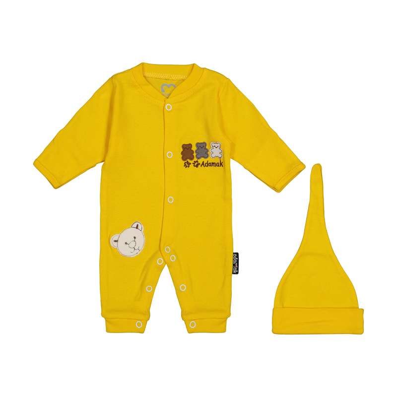 ست سرهمی و کلاه نوزادی آدمک مدل 2171193-19