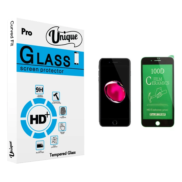محافظ صفحه نمایش سرامیکی يونيک مدل +Clear مناسب برای گوشی موبایل اپل iPhone 8 Plus