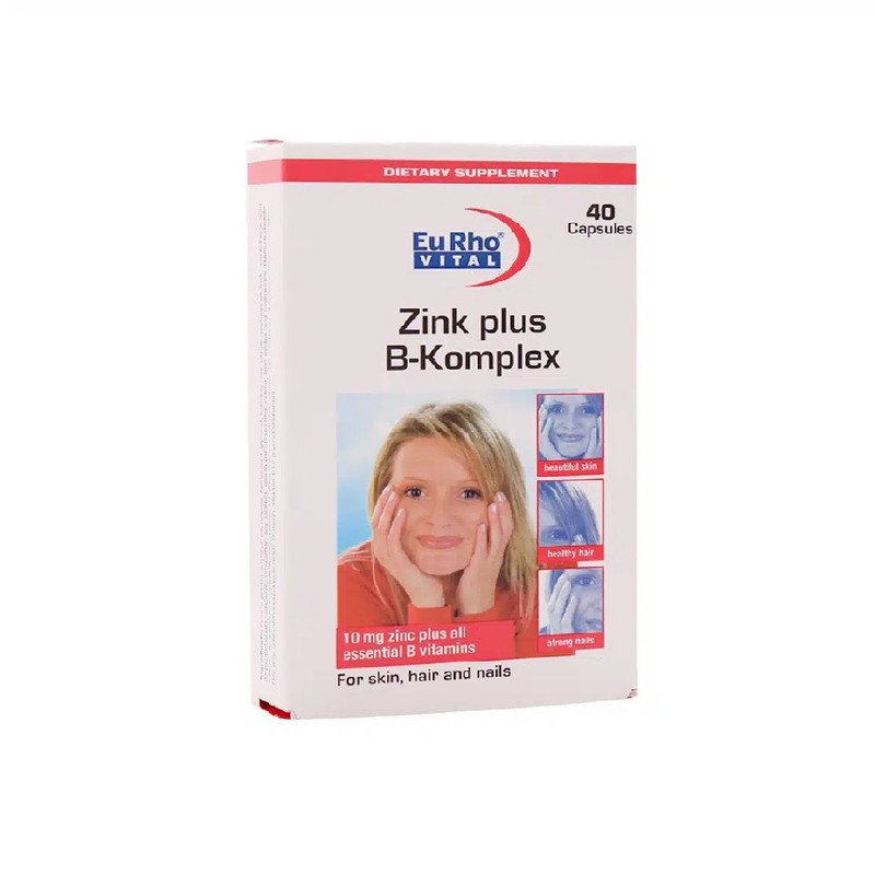 کپسول زینک پلاس ب کمپلکس یوروویتال بسته 40 عددی