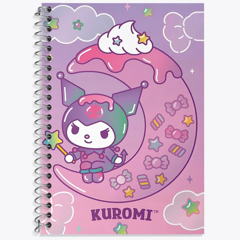 دفتر زبان 50 برگ خندالو مدل دو خط طرح کرومی (Kuromi) کد N4227