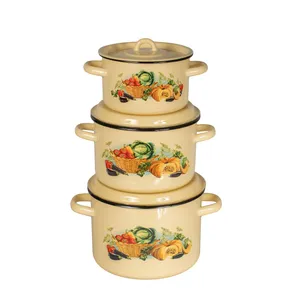 سرویس قابلمه لعابی 6 پارچه طرح کدو کد 310234