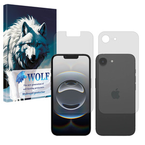 محافظ صفحه نمایش مات ولف مدل Tough مناسب برای گوشی موبایل اپل iPhone 16e به همراه محافظ پشت گوشی