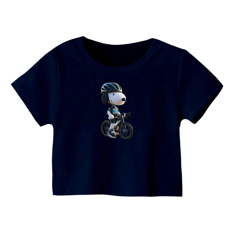 کراپ‌ تی‌شرت آستین کوتاه زنانه مدل اسنوپی کد ۴۹