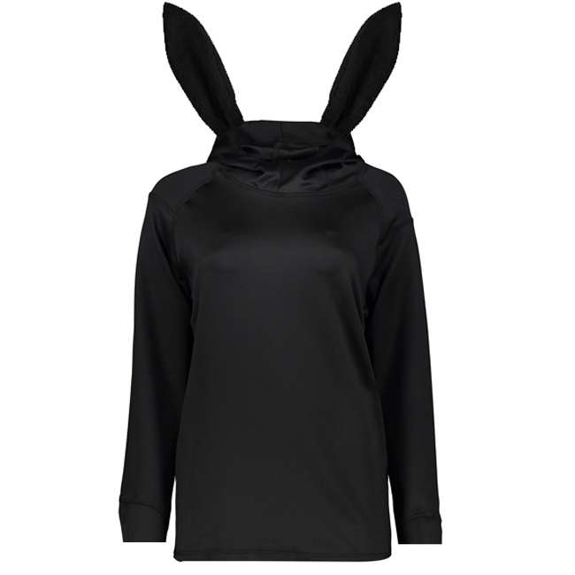 هودی زنانه مدل خرگوشی کد B00 رنگ مشکی