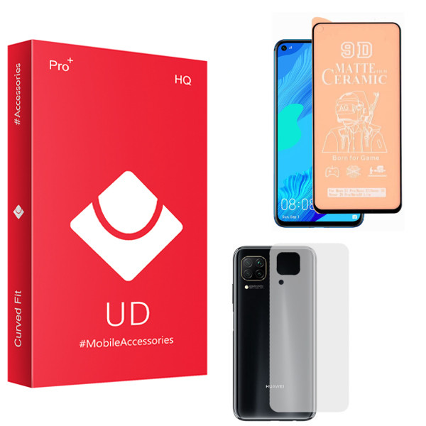 محافظ صفحه نمایش سرامیکی مات یو دی مدل HQ مناسب برای گوشی موبایل هوآوی Nova 7i به همراه محافظ پشت گوشی