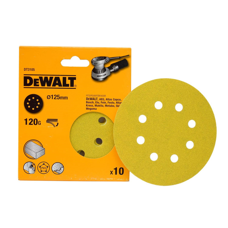 ورق سنباده دیسکی دیوالت کد DT3105 مجموعه 10 عددی ورق سنباده دیسکی دیوالت کد DT3105 مجموعه 10 عددی