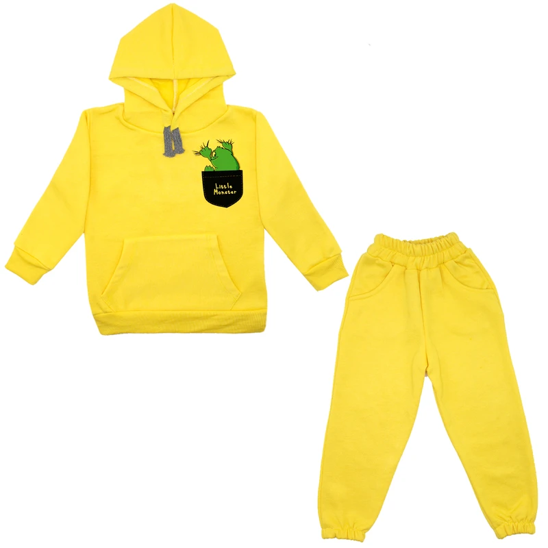 ست هودی و شلوار دخترانه مدل هیولای کوچک A77