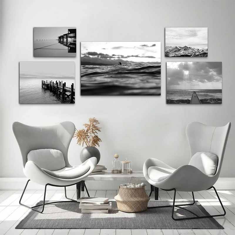 تابلو شاسی بکلیت طرح طبیعت دریا مدل SH-1067 مجموعه 5 عددی