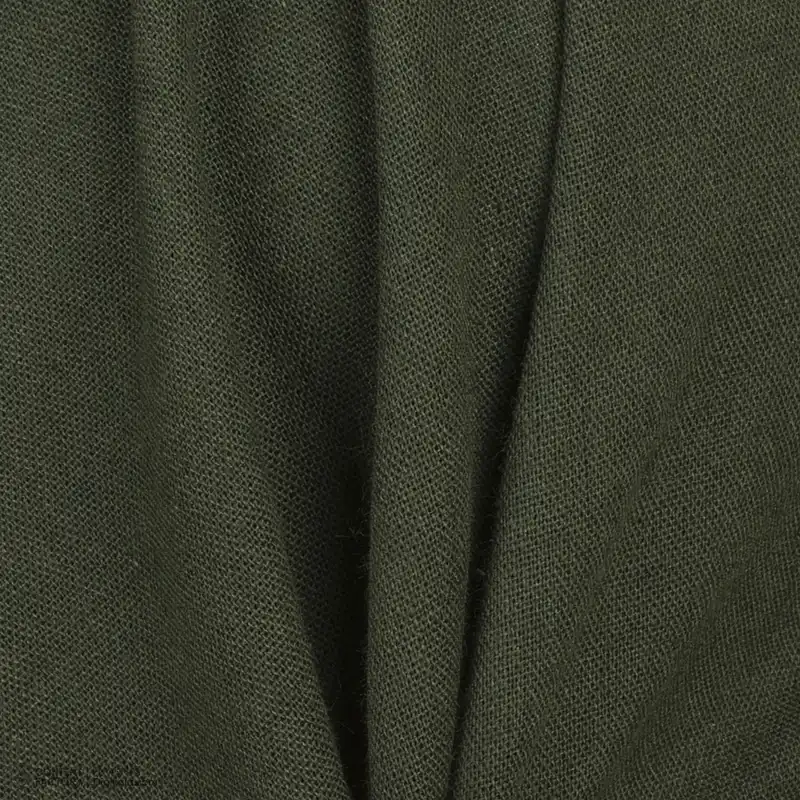 مانتو زنانه جیبارون مدل یقه انگلیسی رنگ یشمی