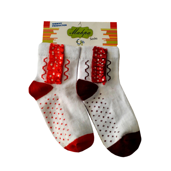 جوراب دخترانه مهپا مدل پلیسه دار مجموعه 2 عددی