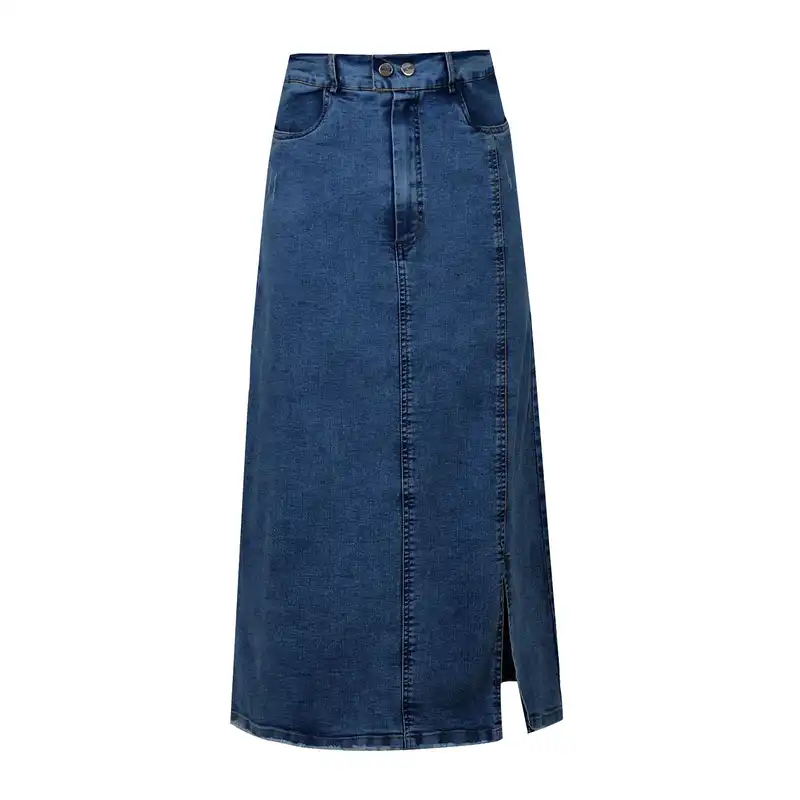 دامن راسته زنانه بنیس مدل 38600502 رنگ آبی تیره