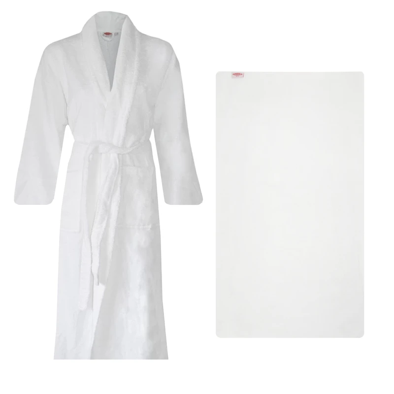 سرویس حوله پالتویی 2 تکه هوبی مدل Bornoz