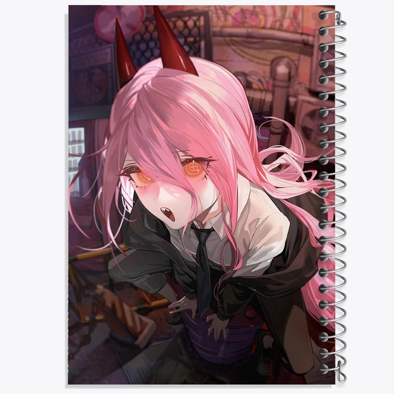 دفتر نقاشی 50 برگ خندالو مدل پاور انیمه مرد اره ای Chainsaw Man کد 23204