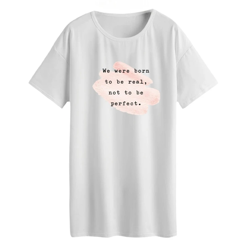 تی شرت لانگ آستین کوتاه زنانه مدل نوشته کد 1