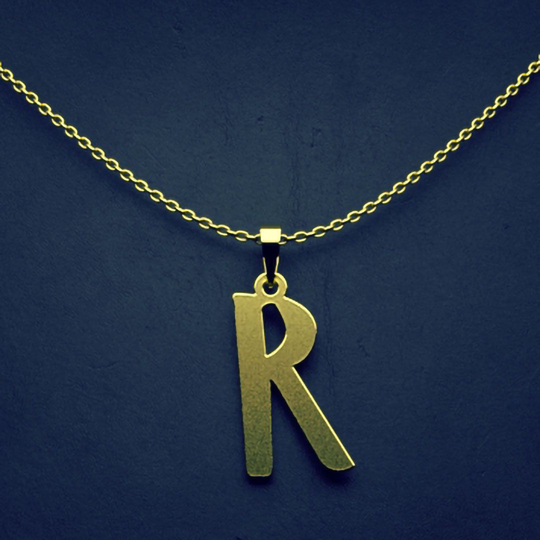 گردنبند طلا 18 عیار زنانه مدوپد مدل حرف R کد H3-1-1226 -  - 1