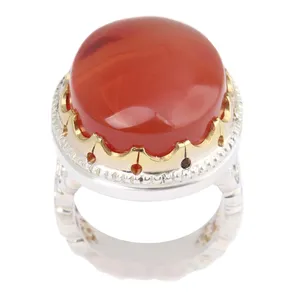 انگشتر نقره مردانه بازرگانی میلادی مدل سنگ عقیق یمانی رکاب دست ساز گنبدی کد AM_2510