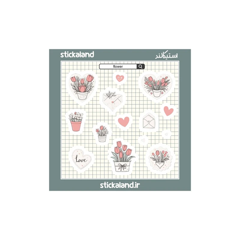 استیکر استیکالند مدل استیکرپک دسته گل کد 43657k