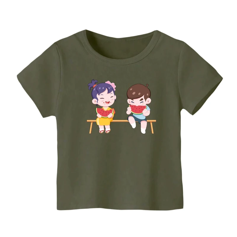 تی شرت آستین کوتاه بچگانه مدل بچه ها و هندوانه یلدایی کد 2