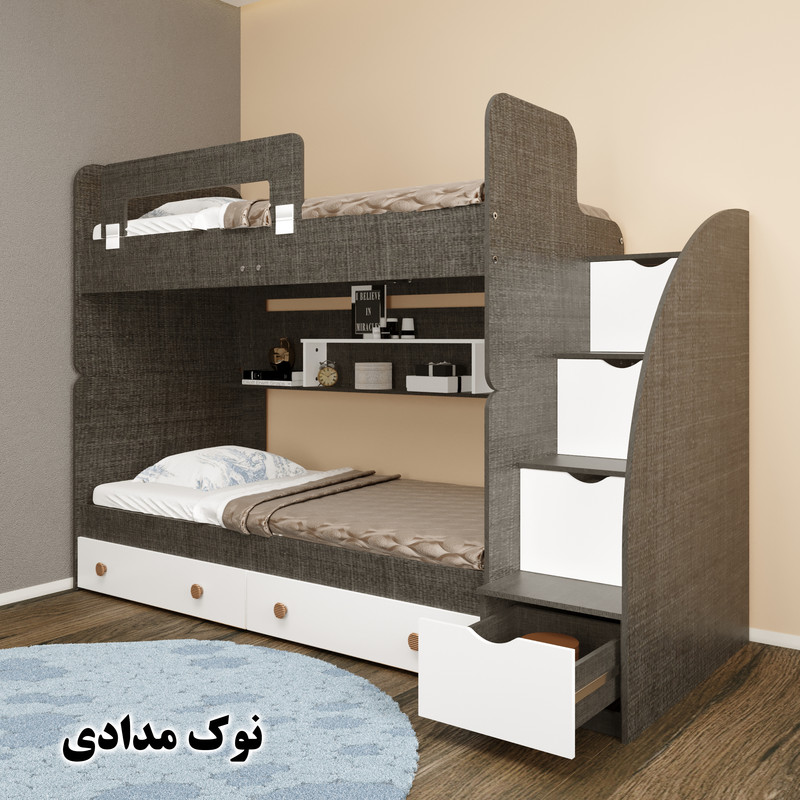 تخت خواب دو طبقه مدل آلفا سایز 90x200 سانتی متر