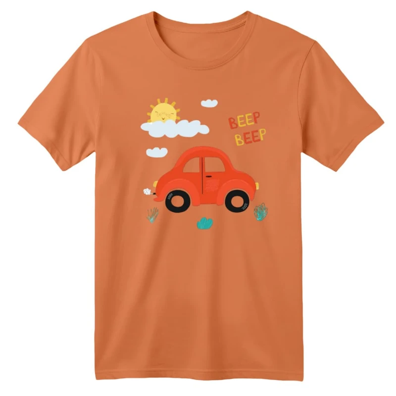 تی شرت آستین کوتاه بچگانه مدل ماشین کد ۴