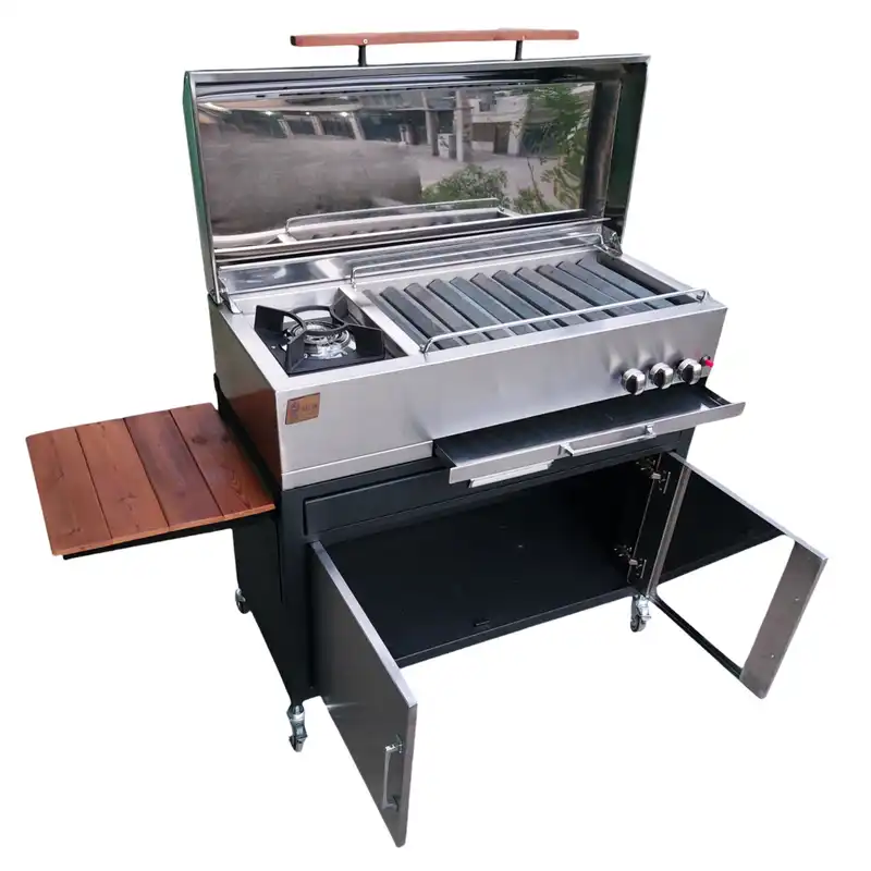 باربیکیو اصلان مدل E100 استیل طرح کابینت و کشو