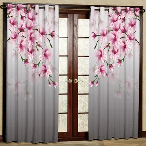 پرده مدل گل دار مخمل پانچی کد 1375 سایز 140x280 سانتی متر