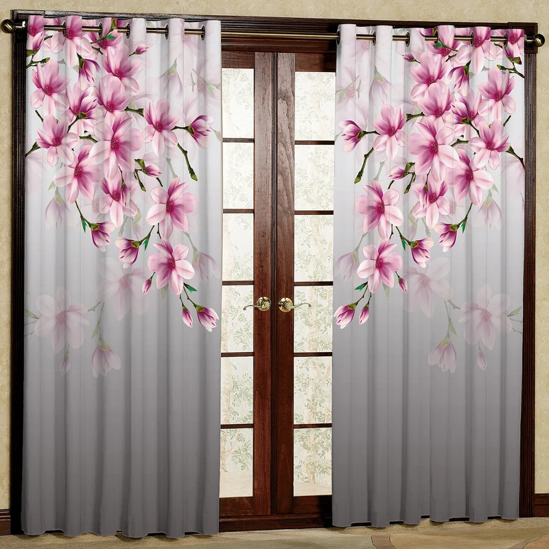 پرده مدل گل دار مخمل پانچی کد 1375 سایز 140x280 سانتی متر