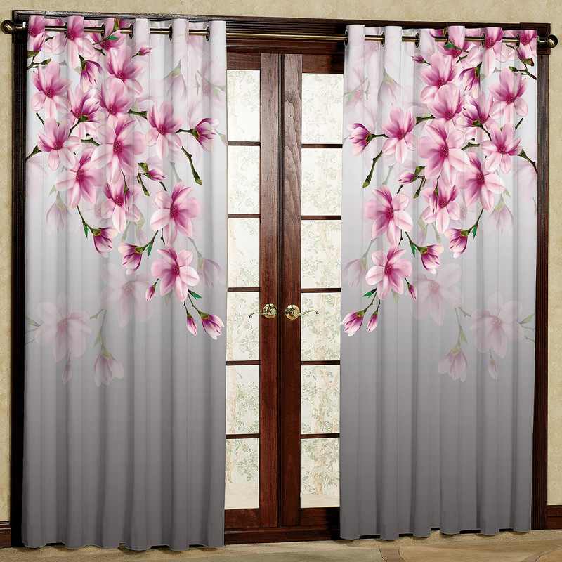 پرده مدل گل دار مخمل پانچی کد 1375 سایز 140x280 سانتی متر