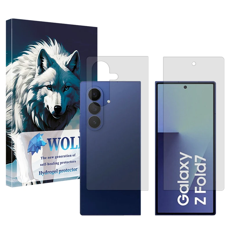 محافظ صفحه نمایش مات ولف مدل Tough مناسب برای گوشی موبایل سامسونگ Galaxy Z Fold7 به همراه محافظ پشت گوشی