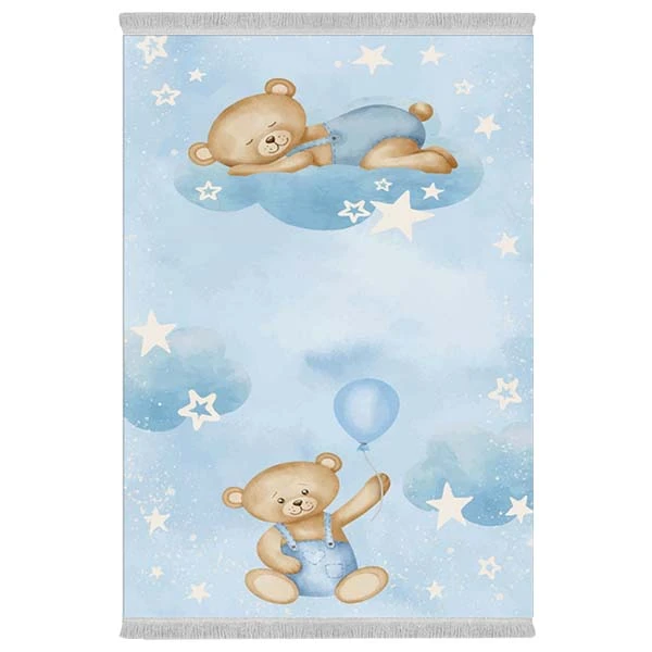 فرش پارچه‌ای دفه مدل فرشینه هازان مخمل طرح فانتزی کد 3141