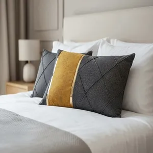 رو بالشی مدل مخمل مبلی نواردار سایز 50*70 سانتی متر بسته دو عددی