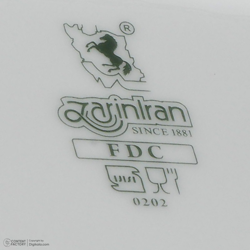 سرویس غذاخوری 28 پارچه چینی زرین ایران سری رادیانس مدل White 2 درجه عالی