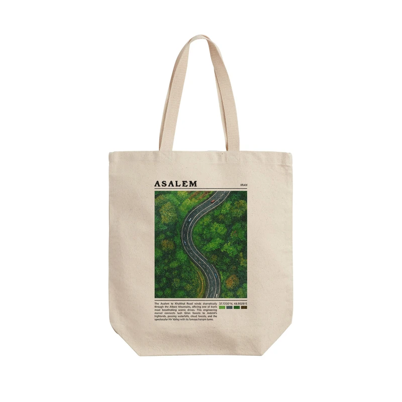 ساک خرید ترمه طراحان ایده مدل جاده اسالم خلخال کد map0840 - L