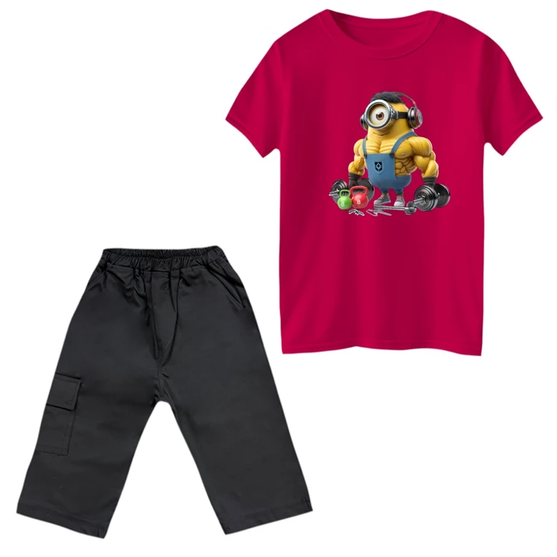 ست تی‌شرت و شلوارک پسرانه مدل مینیون کد 11