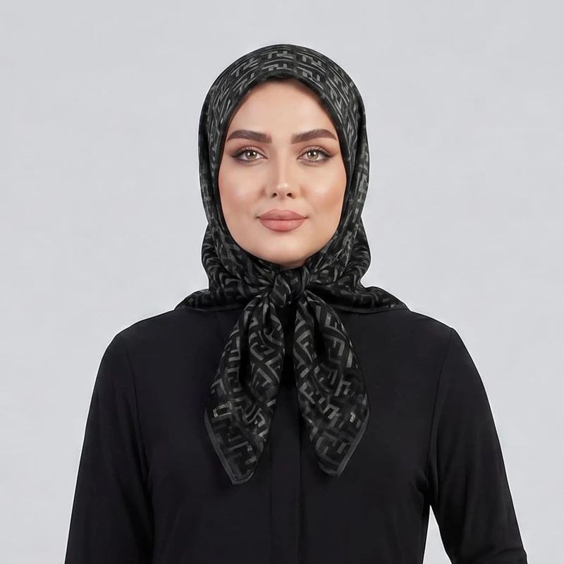 روسری زنانه مدل مینی اسکارف توری طرح F