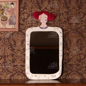 آینه چوبی‏ رنگ آمیزی‏  ‏‏رنگ ‏سفید‏ طرح ‏سارا‏ مدل 1509700003