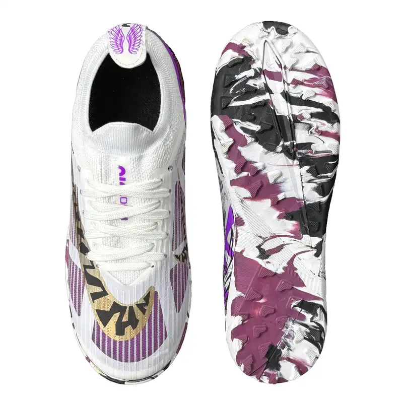 کفش فوتبال پسرانه مدل استوک ریز چمن مصنوعی کد KASR-108-BA رنگ بنفش