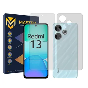 Master Resistant model Transparent screen protector suitable for Xiaomi Redmi 13 mobile phone Along with the phone back protector