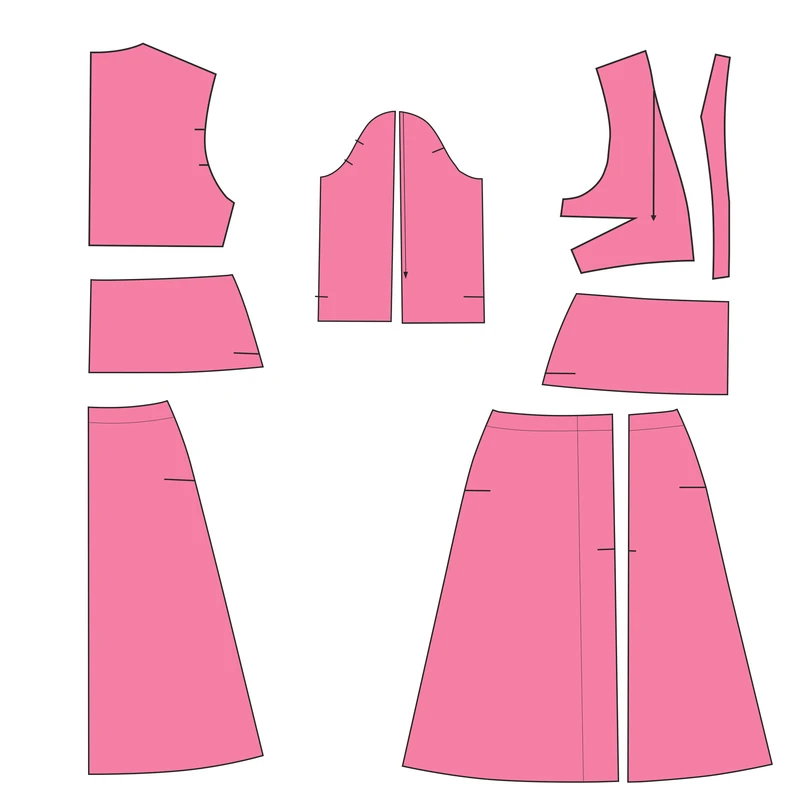  الگو پیراهن زنانه یقه هفت و دامن چین دار