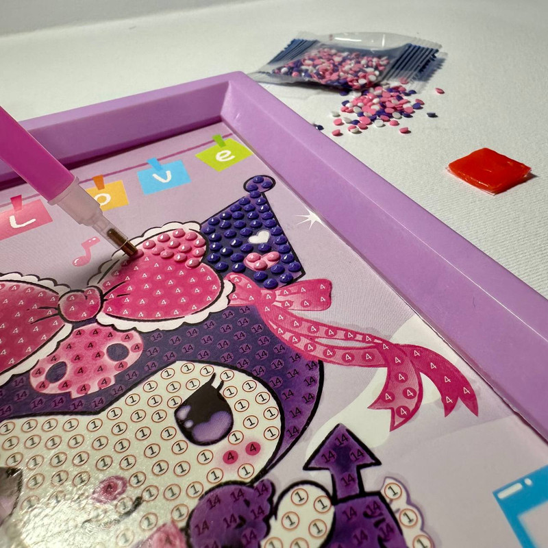 بازی آموزشی مدل ساخت تابلو نقاشی الماسی قاب دار طرح کرومی و فیل بسته ۲ عددی