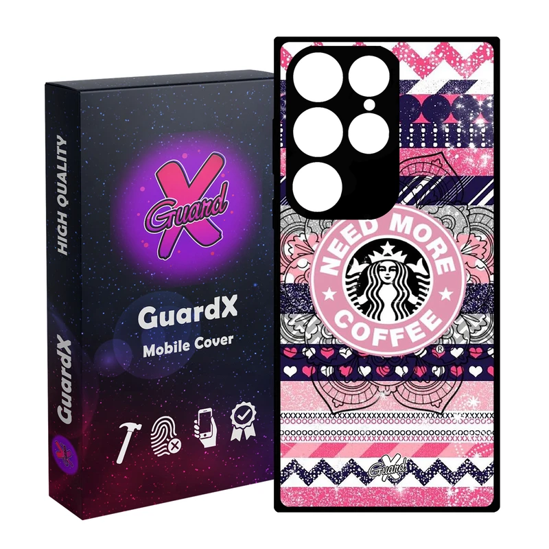 کاور گارد ایکس طرح Starbucks مدل Glass10070 مناسب برای گوشی موبایل سامسونگ Galaxy S24 Ultra