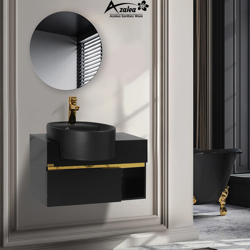 عکس شماره 4 : ست کابینت و روشویی آزالیا مدل milana70m به همراه آینه گرد