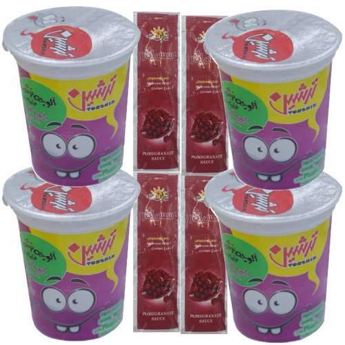 آلوچه لیوانی و سس انار ترشین -بسته 8 عددی