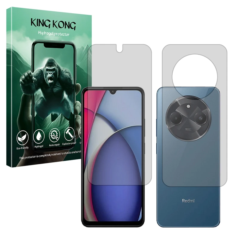 محافظ صفحه نمایش مات کینگ کونگ مدل Tough مناسب برای گوشی موبایل شیائومی  Redmi A3 Pro به همراه محافظ پشت گوشی 